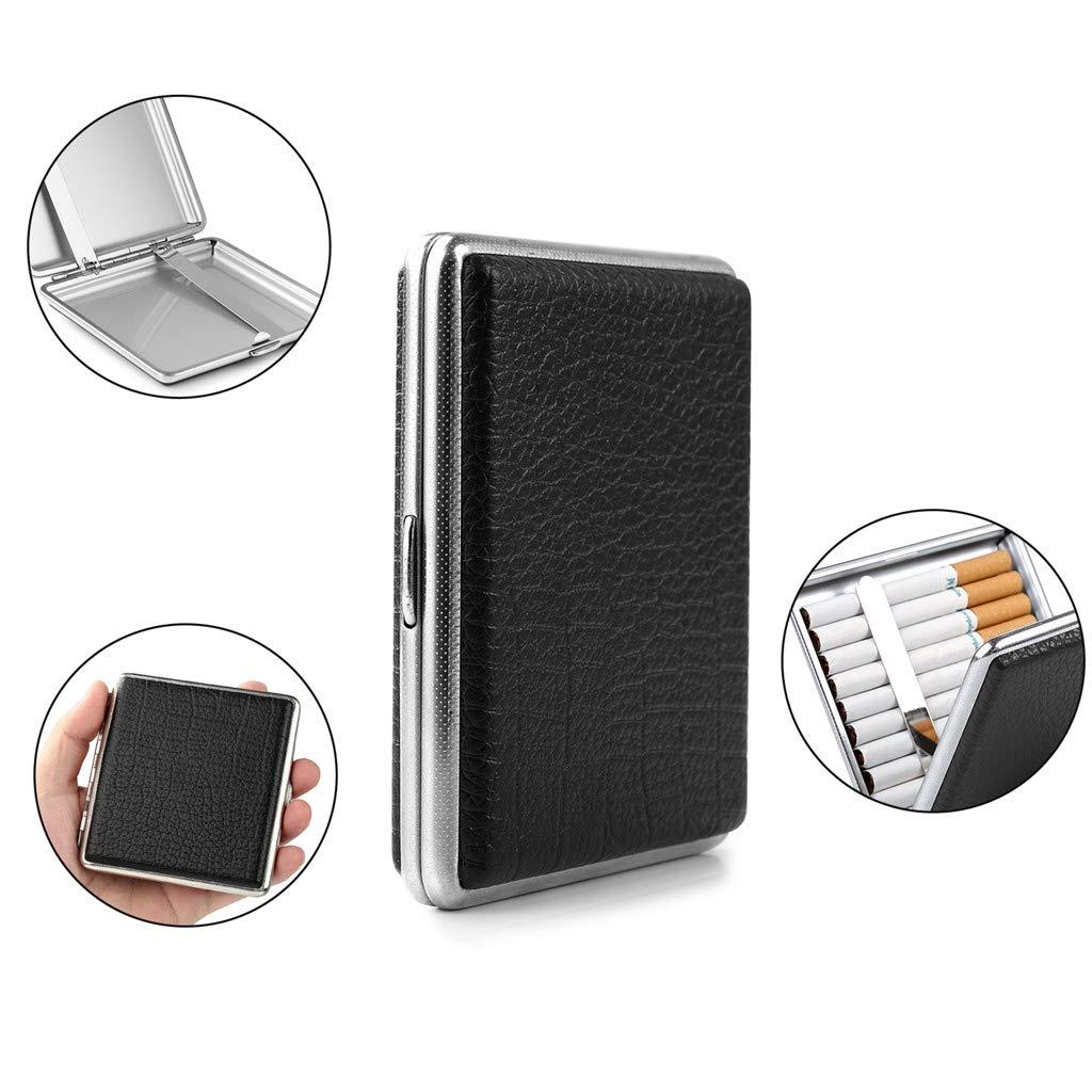 2 X Kim loại đen/Hộp đựng  bằng da PU chất lượng cao, màu nâu sành điệu