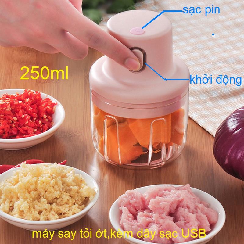 Máy Xay Tỏi Ớt,Hành,Mini Tự động sạc pin 250ml