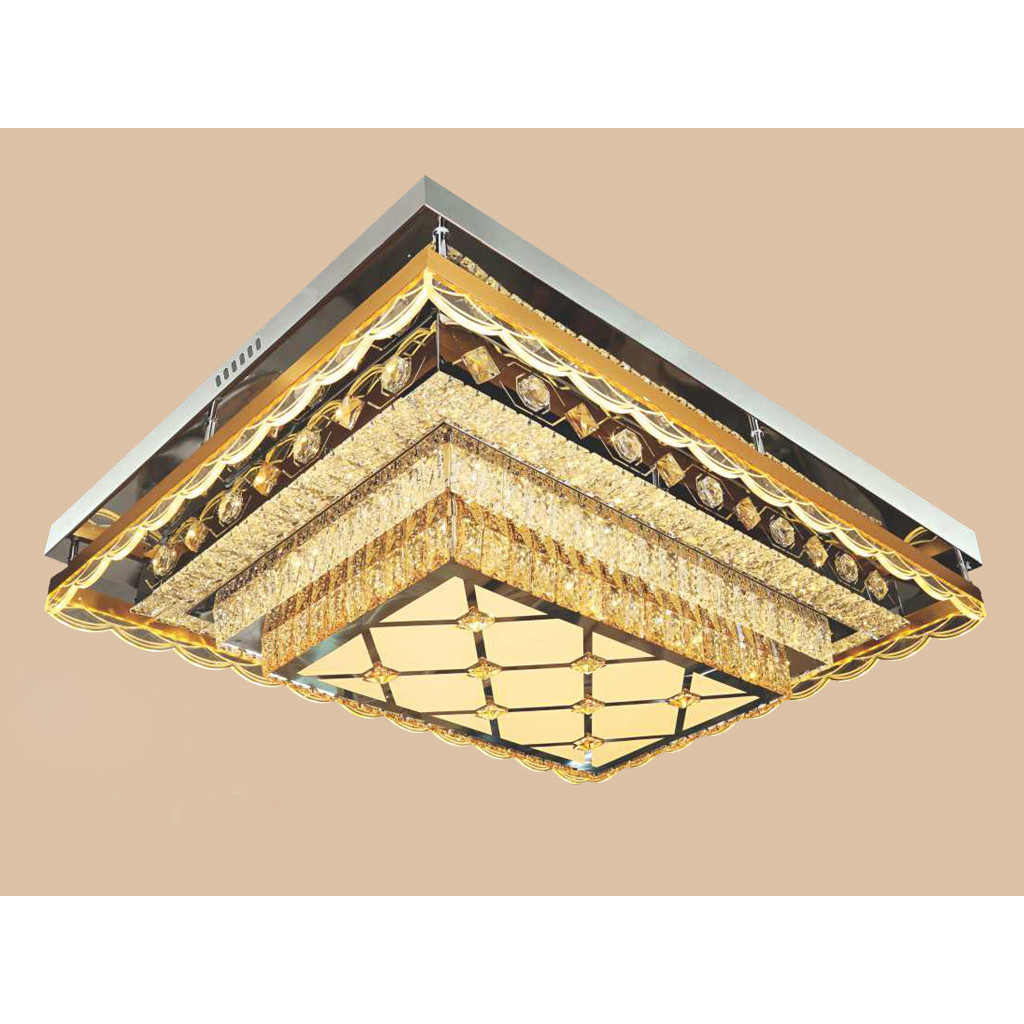 Đèn mâm - ốp trần pha lê trang trí cao cấp VKT-NC-038 có điều khiển từ xa