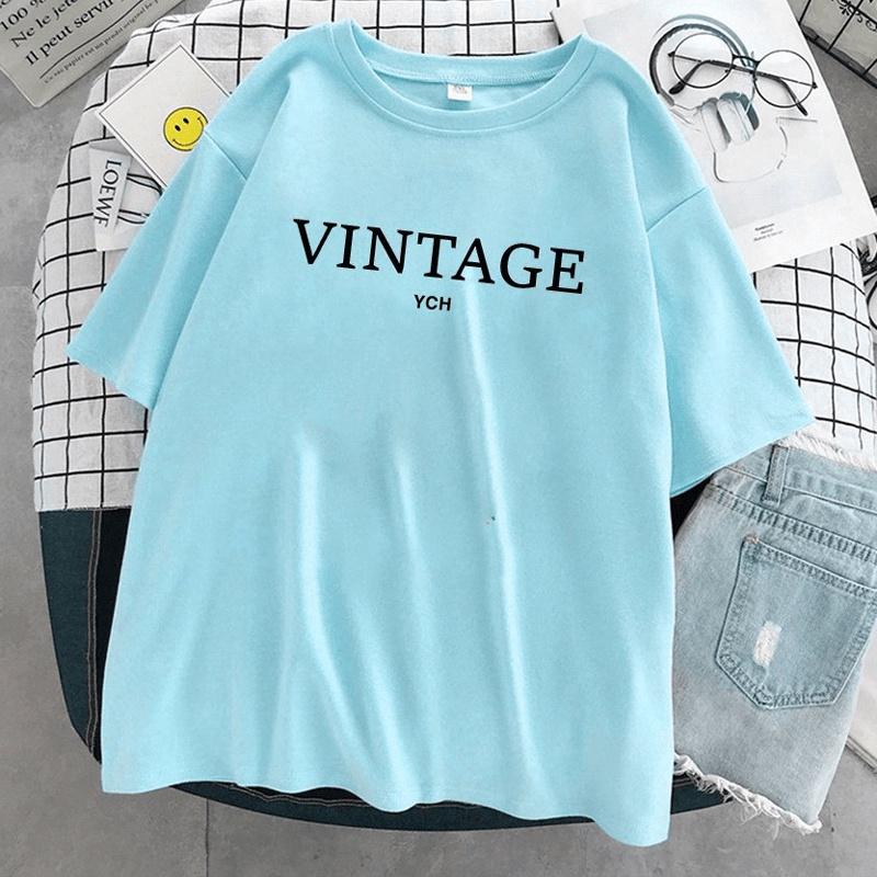 Áo Thun Nữ Unisex Tay Lỡ In Chữ VINTAGE YCH ATN6742 - J.A Shop