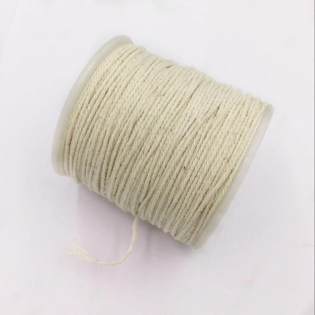 2 Chiếc 100 m 1mm Mộc Mạc Cotton Dây Bện Dây Xoắn Dây Chéo Thủ Công Nguyên Trắng