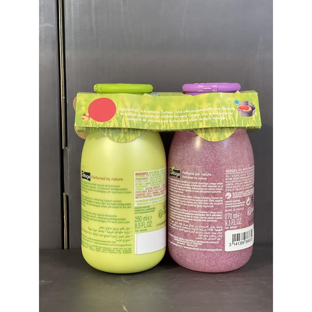 Sữa tắm dạng gel Cottage cặp chai 270ml violet và 250ml dứa dừa