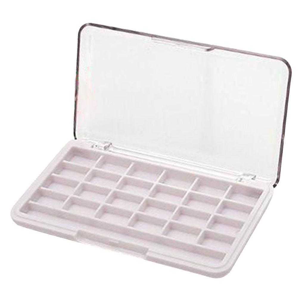 2Pcs 24 Grids Eyeshadow Palette Box Blush Powder Holder Case w/ Brush Slot