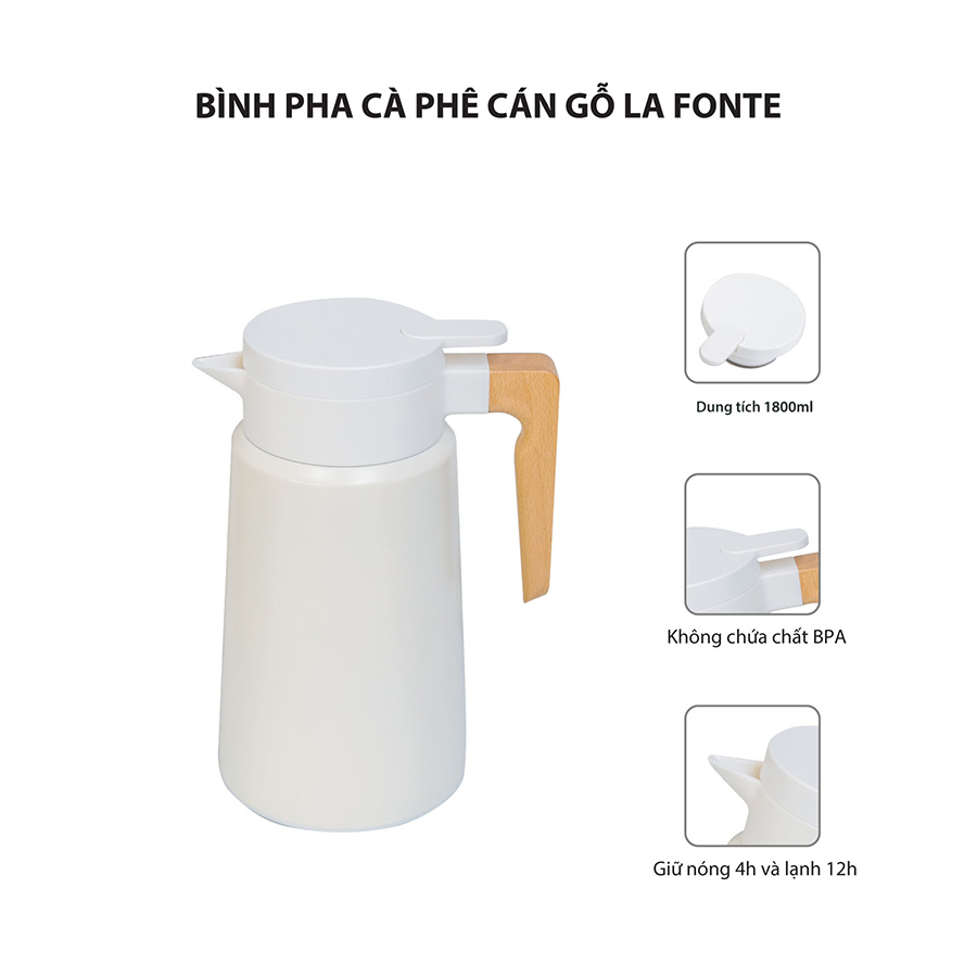 Bình pha cà phê cán gỗ La fonte 006668