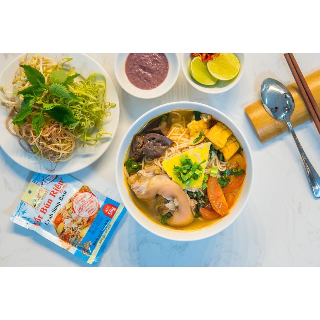 GIA VỊ NẤU Bún riêu Quốc Việt Foods 50g-Gia vị hoàn chỉnh nhập khẩu