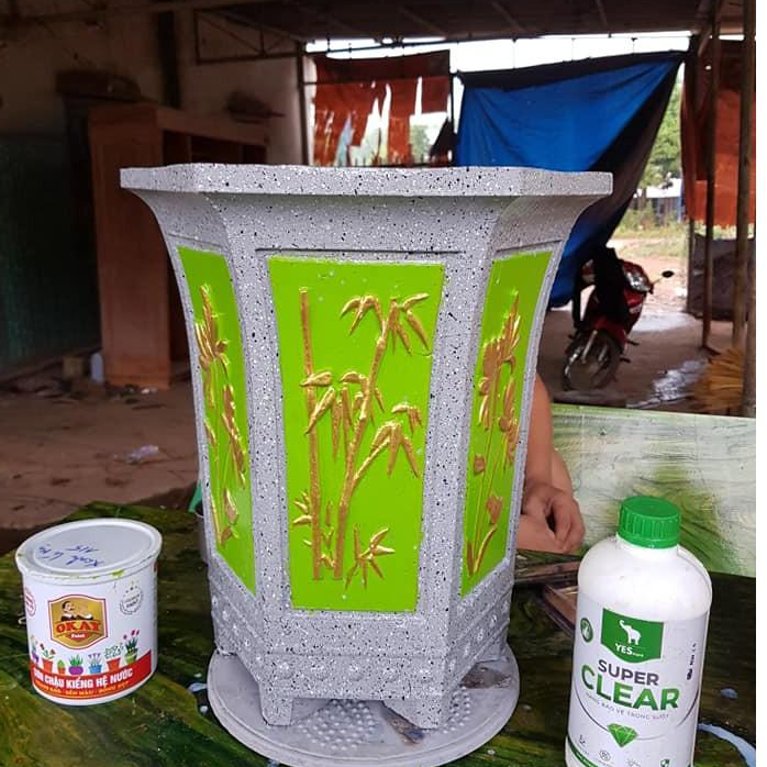 Khuôn đúc chậu cảnh lục giác ống cao 33