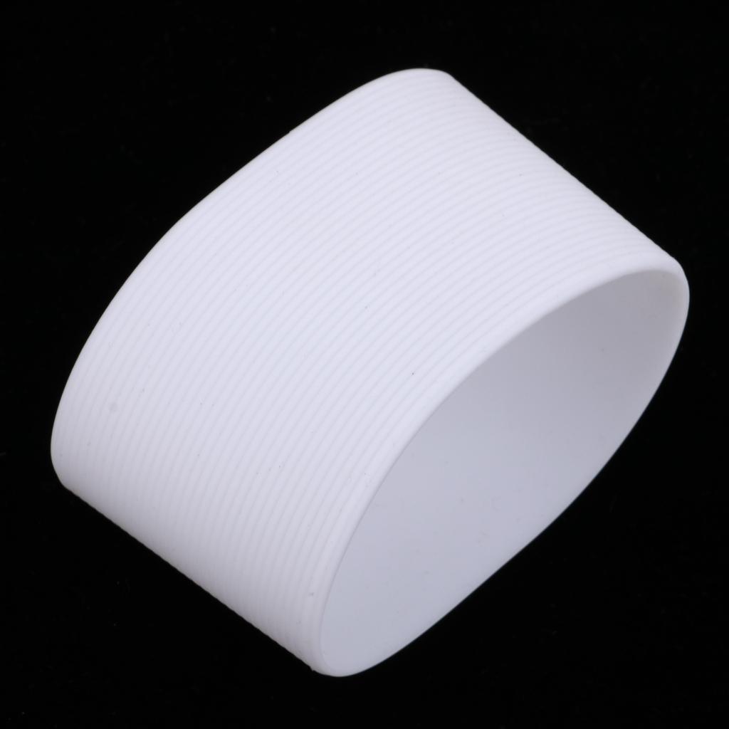 Silicone Sleeve for Sports Water Cup Glass Bottles , White Color