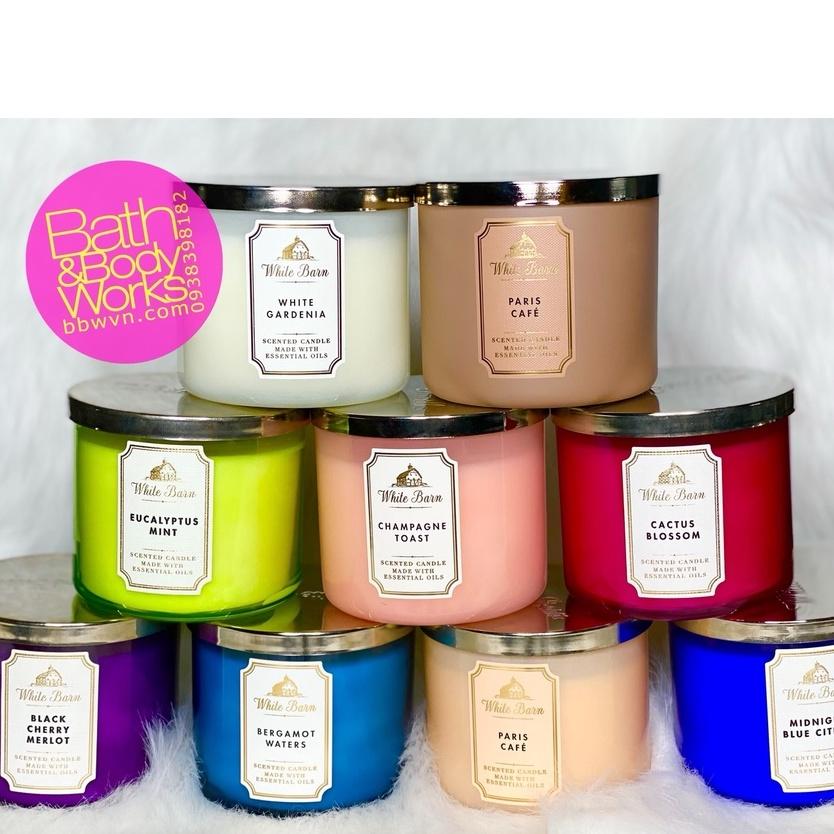 Nến thơm Bath and Body Works Mahogany Teakwood High Intensity 3 bấc vỏ 2021