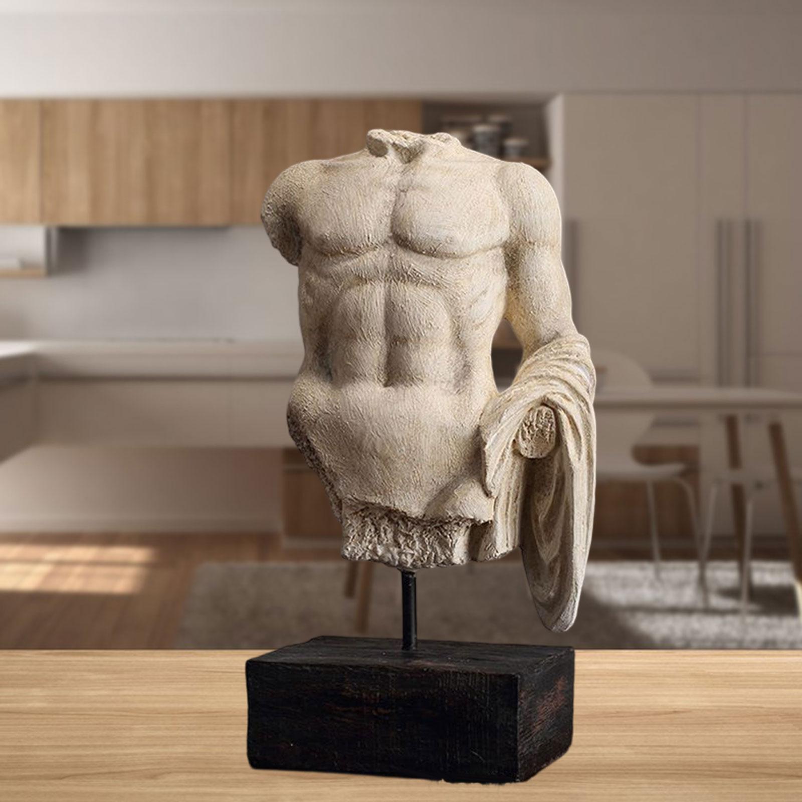 Male Bust Art Sculpture Desktop Decoration Delicate Workmanship Realistic