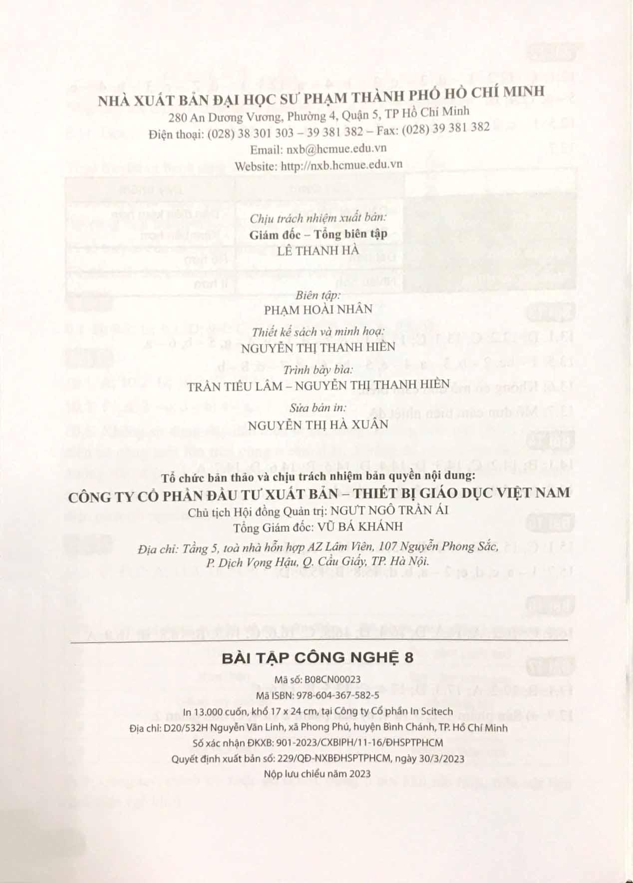 Bài Tập Công Nghệ 8