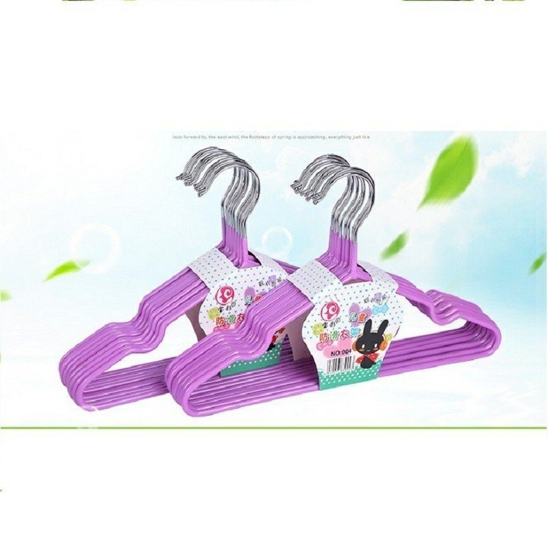 Sét 10 móc treo quần áo sắp xếp tủ quần áo gọn gàng, phơi treo ngoài trời nhanh khô, chất liệu bằng kim loại dày đẹp, bên ngoài bọc nhựa chống trơn trượt, chống han gỉ, thiết kế đẹp mang tính thẩm mỹ cao