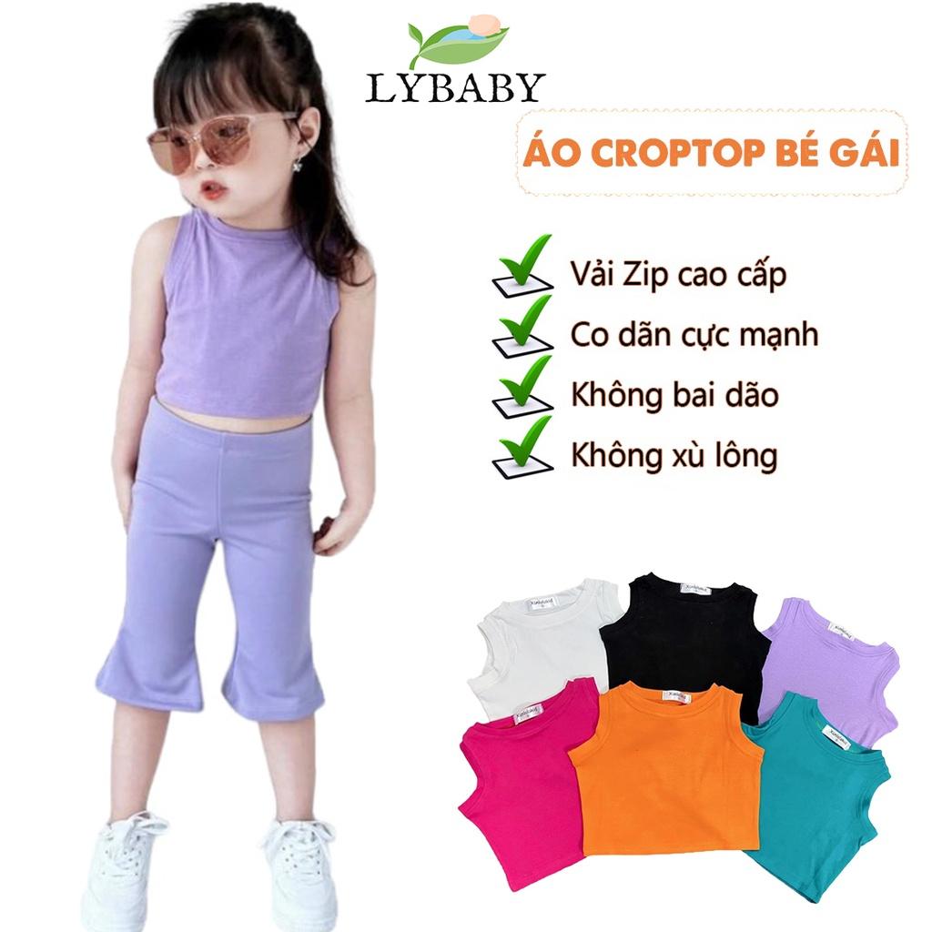 Áo croptop sát nách cho bé gái vải zip cực yêu LYBABY áo bé gái AP21.1