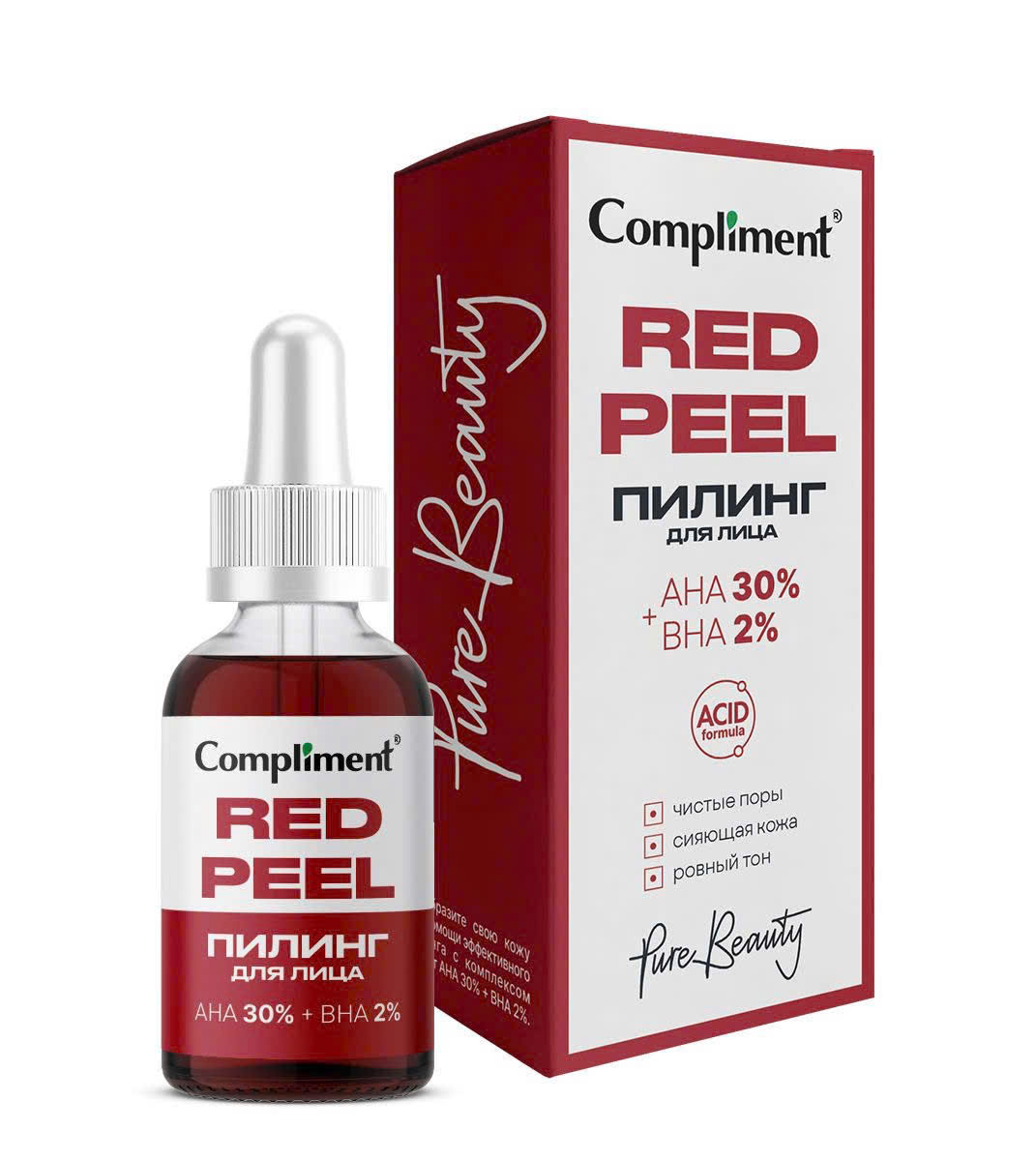 Serum Red Peel Compliment AHA 30% + BHA 2% cải thiện làn da, se khít chân lông 27ml