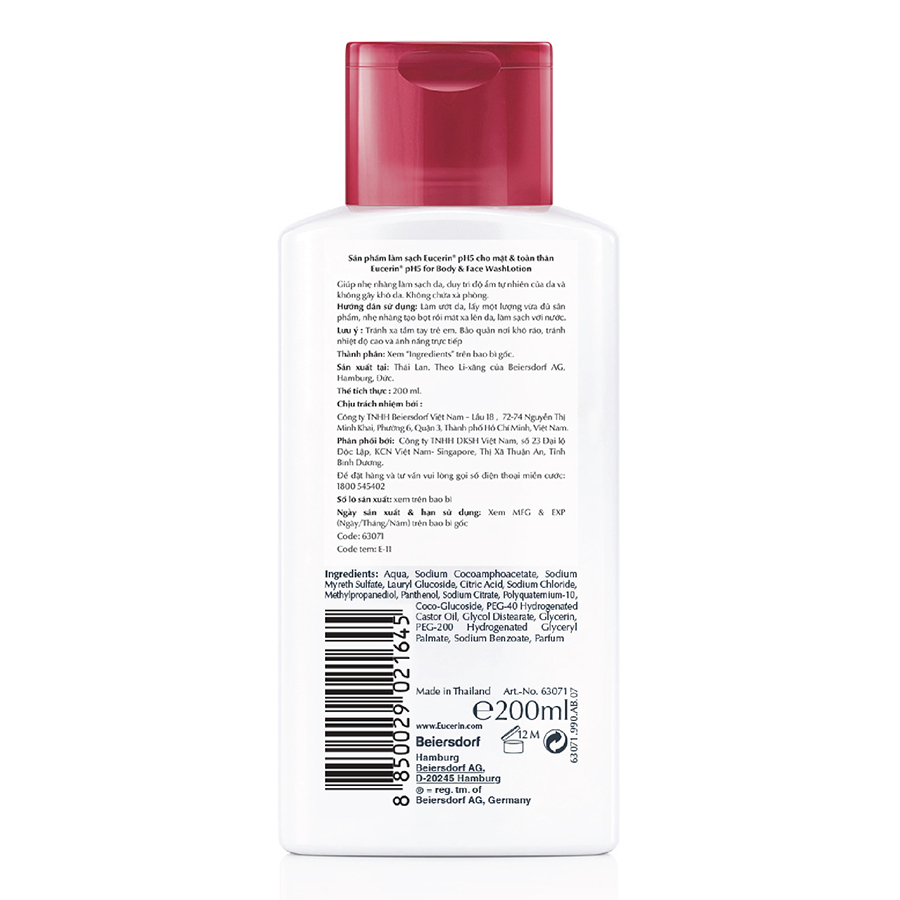 Sữa Tắm Cho Da Cơ Thể Nhạy Cảm Eucerin Ph5 Washlotion (200ml)