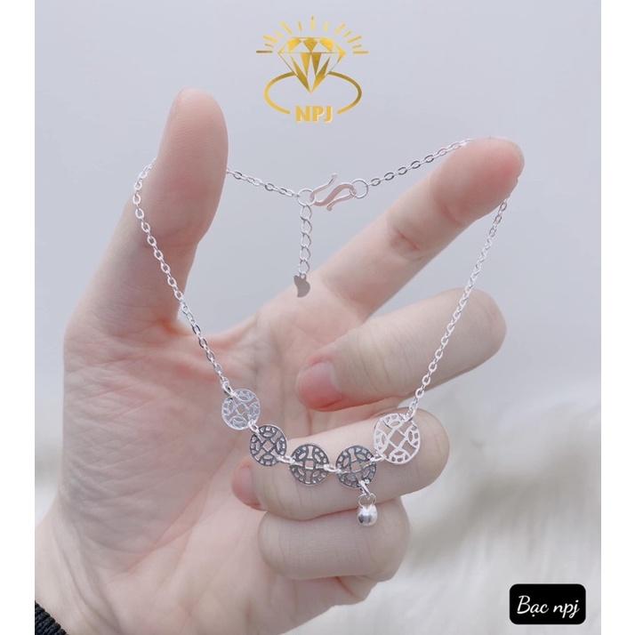 Lắc chân nữ Bạc Ta , lắc chân đồng xu may mắn cho nữ - Bạc npj