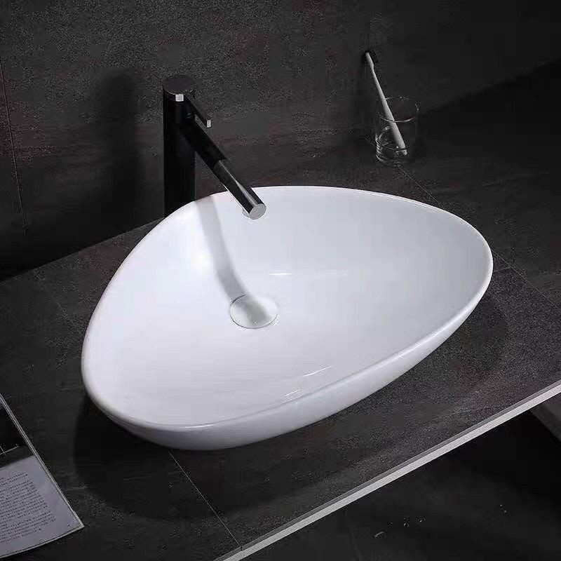 Lavabo - chậu rửa mặt đặt bàn màu trắng hình tam giác