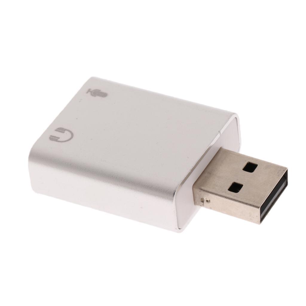 USB2.0 External Stereo Sound Card Adapter Plug and play Aluminum for Laptop