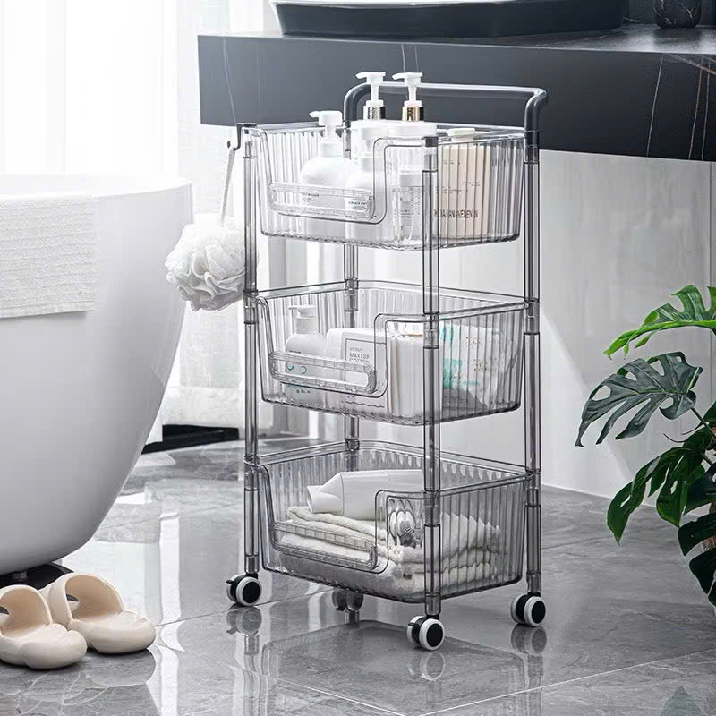 Kệ Nhà Bếp 3 Tầng Trong Suốt Hình Heo Có Bánh Xe Xịn Sò - Kệ Để Mỹ Phẩm, Đồ Trang Điểm Đa Năng - HÀNG CHÍNH HÃNG MINIIN