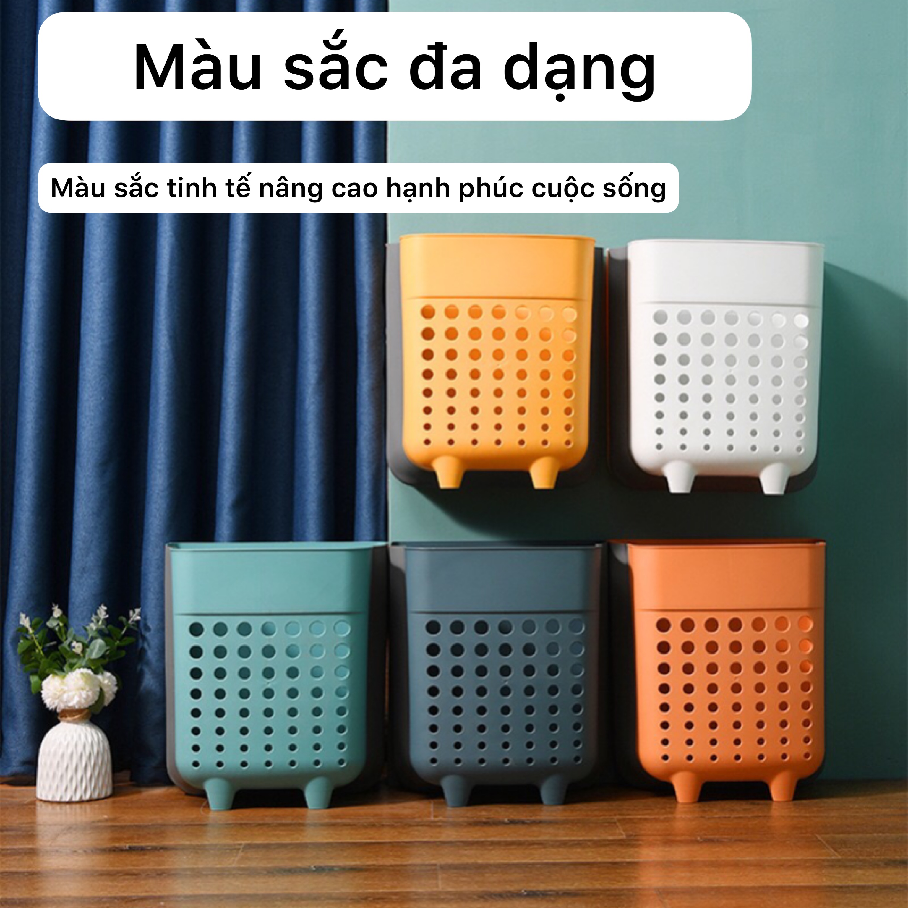 Giỏ đựng quần áo bẩn dơ , đồ giặt dán tường phong cách Bắc  Âu