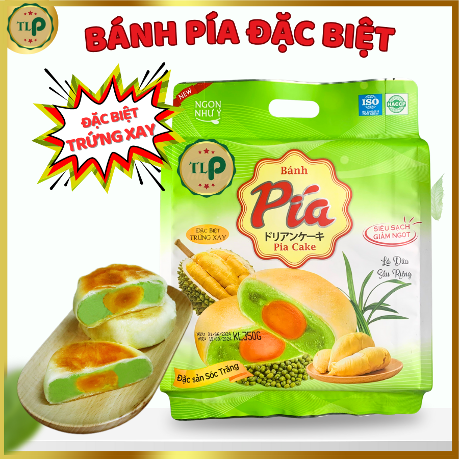 Bánh Pía Đặc Biệt TLP | Nhân Trứng Xay | Vị Lá Dứa Sầu Riêng Đậu Xanh | Túi 350g 4 Bánh | Đặc Sản Sóc Trăng