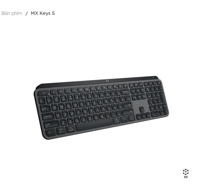 Bàn phím không dây bluetooth Logitech tiên tiến có đèn nền MX Keys S - HÀNG CHÍNH HÃNG