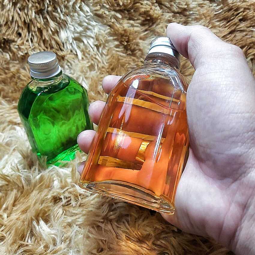 Chai Thủy Tinh Mini 100ML cao cấp vuông vát vai kiểu dẹt – nắp nhôm - Chai Thủy Tinh 100ML – Chai Thủy Tinh Nhỏ trong suốt