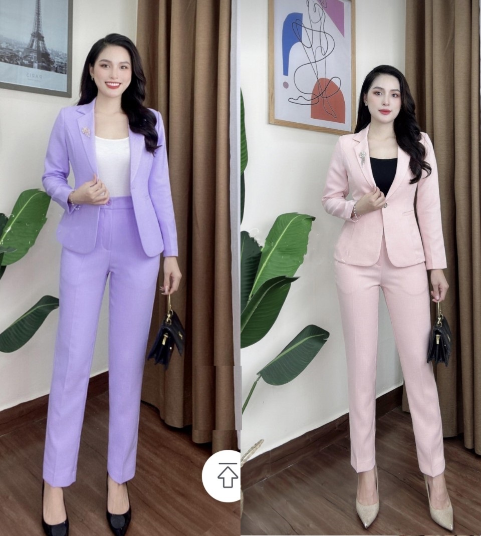 SET BỘ VEST CÔNG SỞ TAY TAY CAO CẤP