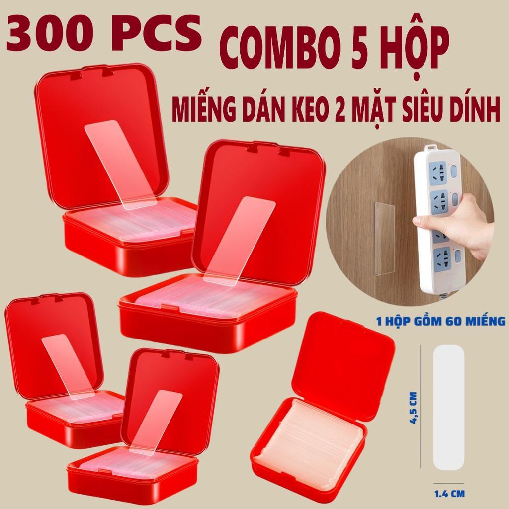 Combo 5 Hộp Keo Dán Tường 2 Mặt Siêu Dính [60 Miếng/Hộp] Dán Siêu Dính Chịu Lực Chống Nước