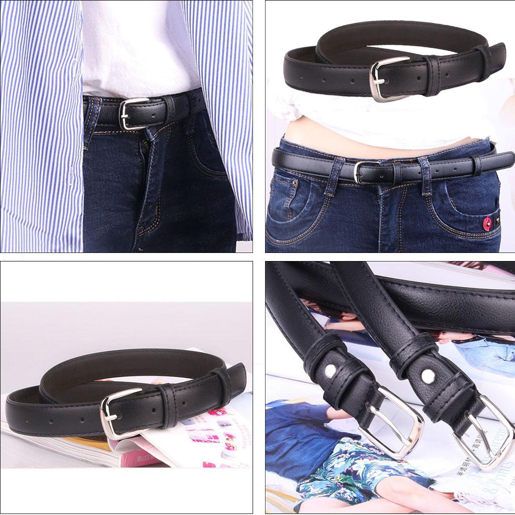 Womens Fashion Casual Belt PU Leather Waist Belt Single Prong Buckle Belt