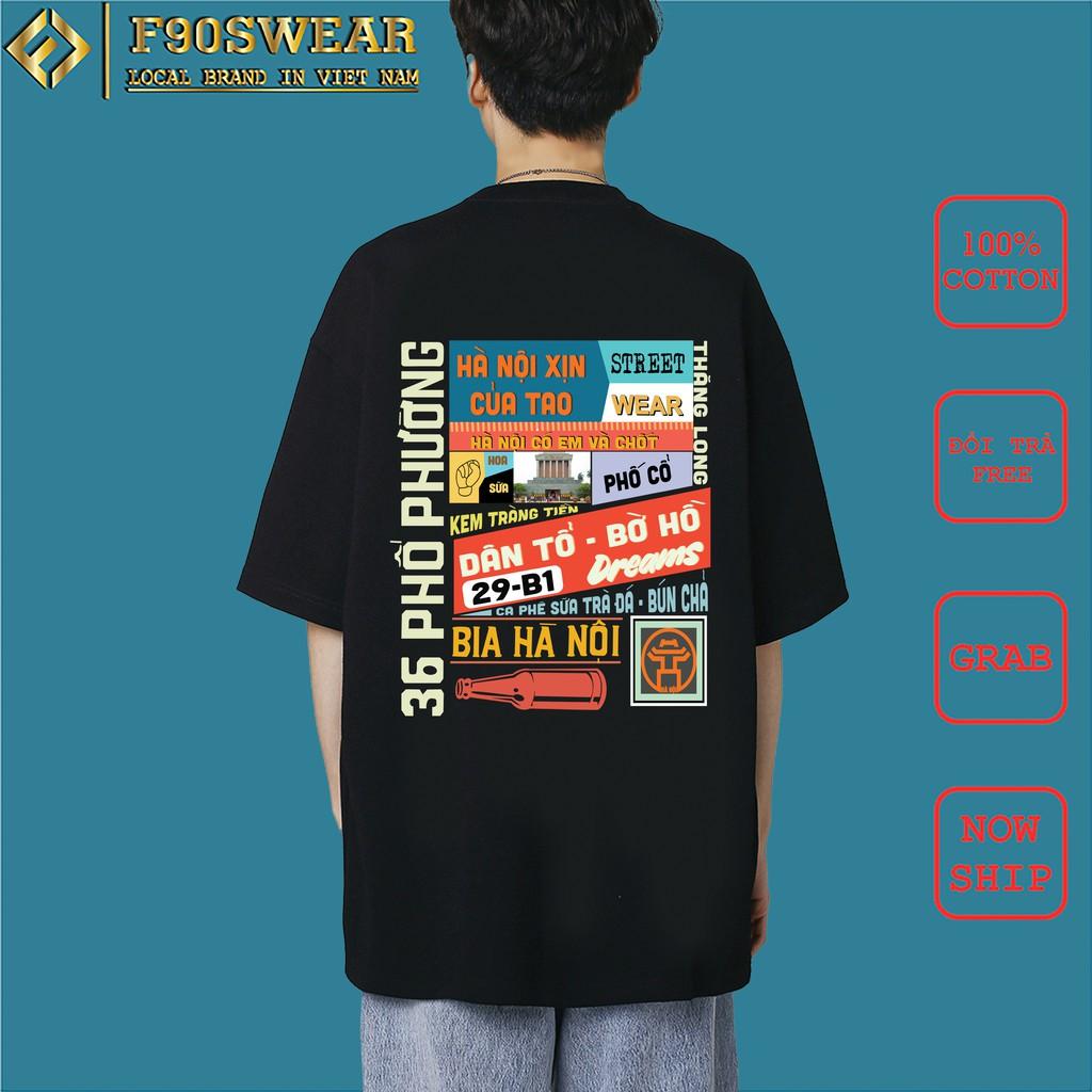 Áo phông nam nữ unisex form rộng - áo thun tay lỡ nam nữ dáng rộng chất cotton mềm mịn in hình HÀ NỘI - SÀI GÒN