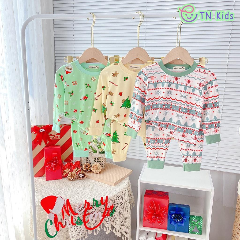 Bộ Dài Tay NOEL Thun Lạnh in hình Mềm Mịn Thoáng Mát Hàng Chuẩn Loại 1 MINKY MOM cho bé trai bé gái