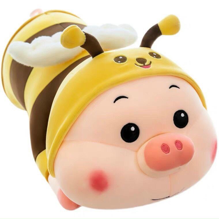 Gấu Bông Heo Biến Hình Ong Vàng Dễ Thương Size 80cm,1M,1M2, Gối Ôm Heo Dài Cosplay Ong Cute Siêu Mềm Mịn Co Giãn 4 Chiều