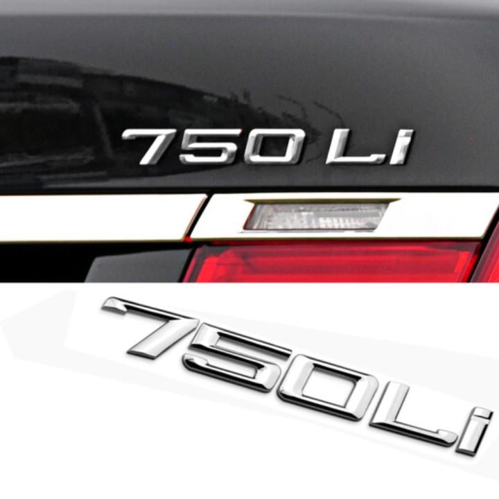 Decal tem chữ inox 730LI, 740LI và 750LI dán xe ô tô BMW