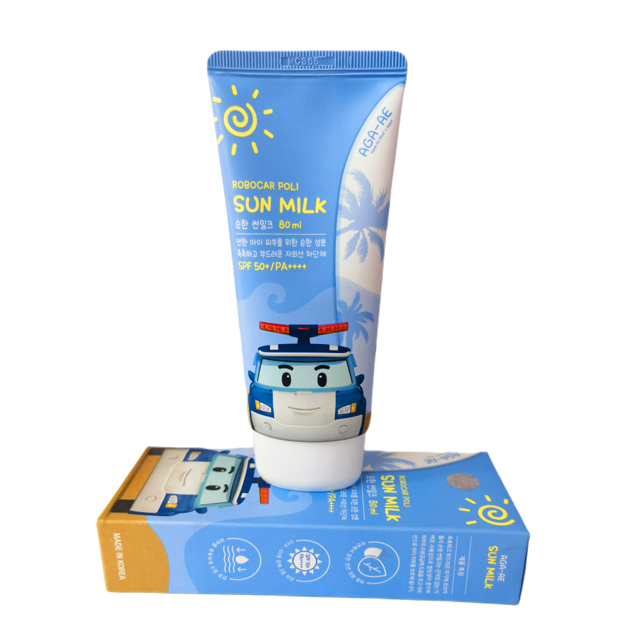 Kem chống nắng chuyên biệt cho trẻ POLI Sun Milk SPF50+ an toàn, dịu nhẹ cho da Hàn Quốc 80ml