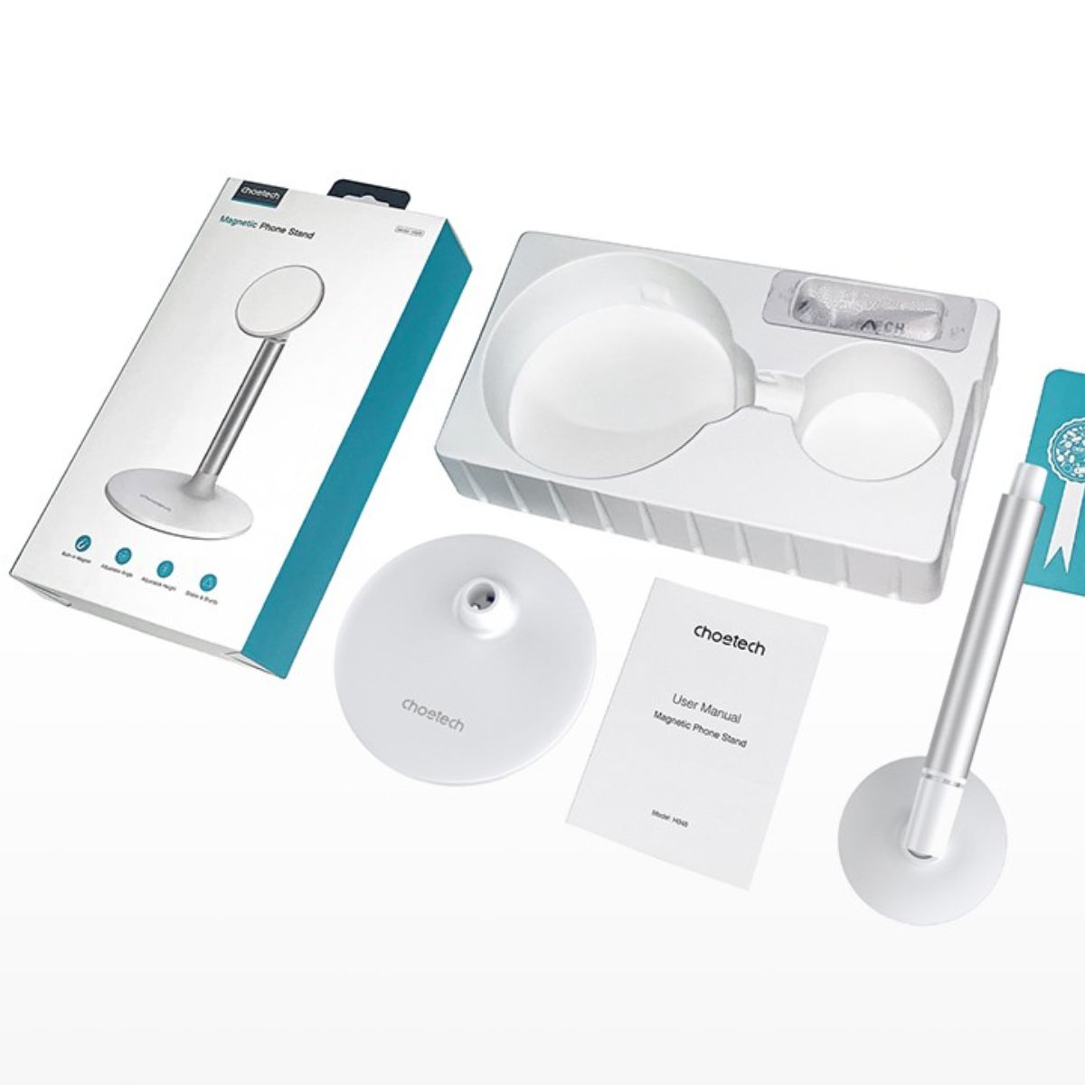 Giá đỡ điện thoại Mag- safe CHOETECH H048 có thể điều chỉnh chiều cao và góc độ xem