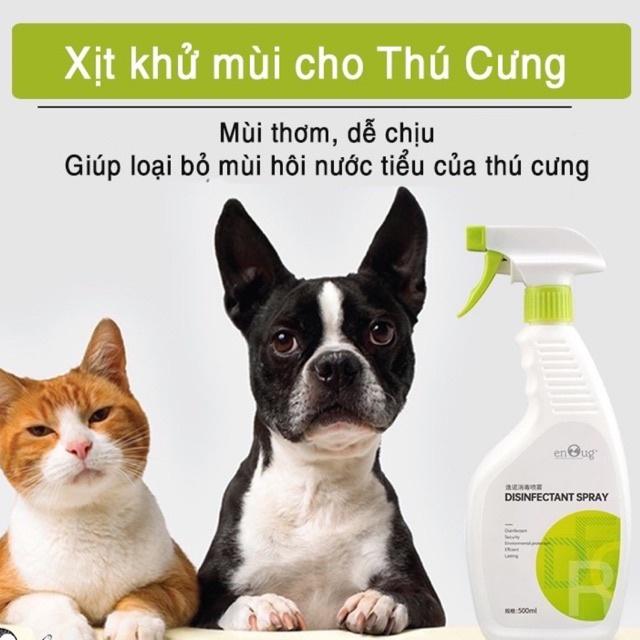 XỊT KHỬ TRÙNG, KHỬ MÙI MÔI TRƯỜNG CHÓ MÈO EnOug chai 500ml