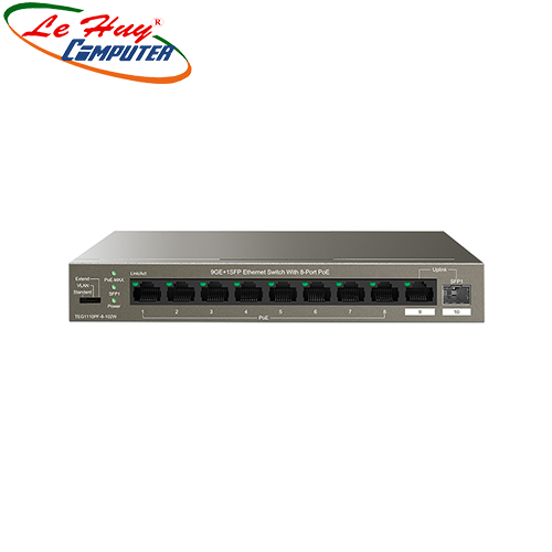 Thiết bị chuyển mạch Switch Tenda TEG1110PF 8-Port PoE + 2-Port Uplink - Hàng Chính Hãng