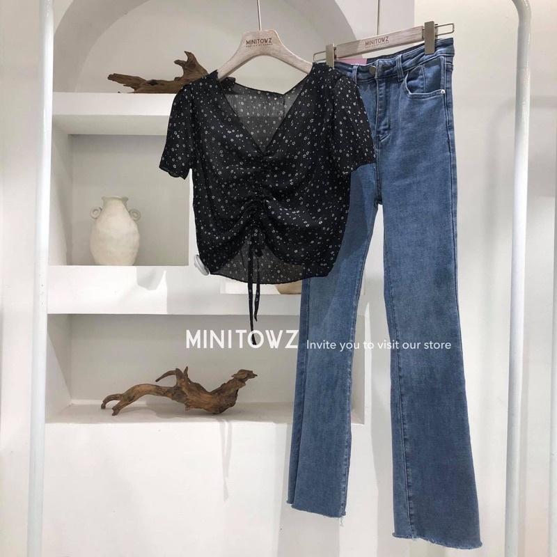 Sơ mi hoa rút dây