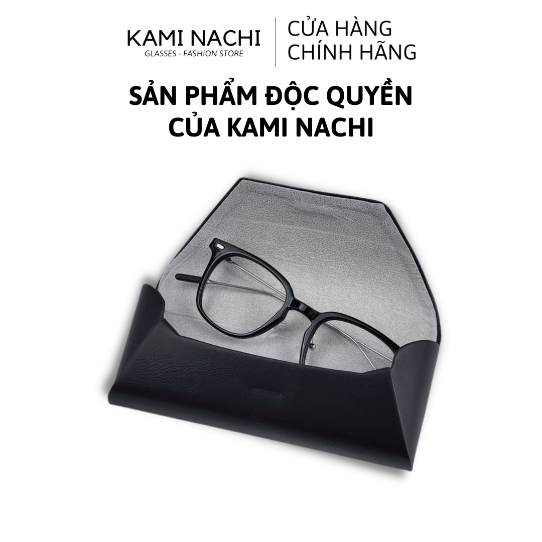 Hộp đựng mắt kính cao cấp bật nắp KAMI NACHI có nam châm chất liệu da PU
