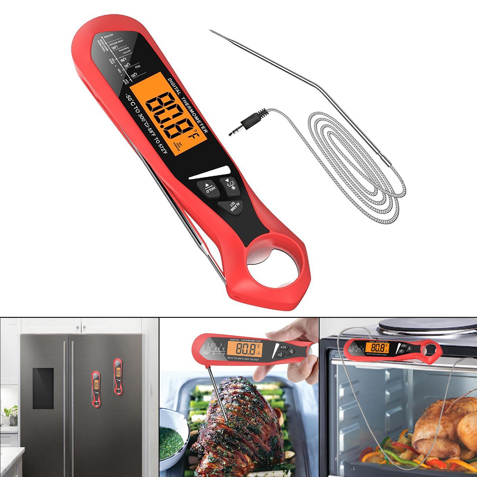 Meat Thermometer Calibration and Foldable Probe Dual Probe Design Food Thermometer for Meat BBQ