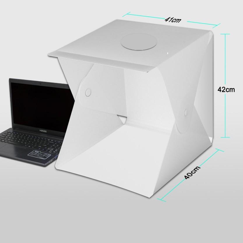 Hộp chụp hình sản phẩm Studio 40cm x 40cm phông nền 2 màu trắng đen