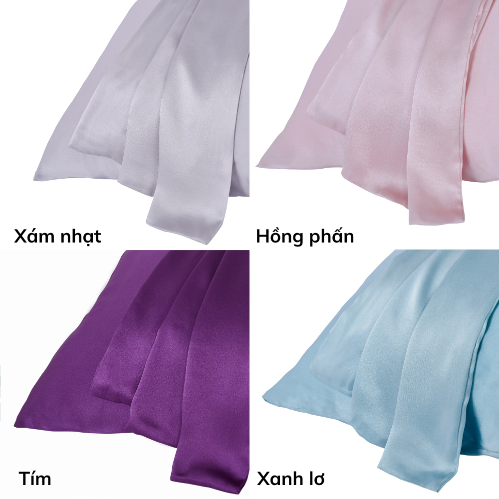 Vỏ Gối Lụa Satin Cao Cấp 51x66cm, 51x76cm Chất Liệu Tự Nhiên, Mềm Mượt, Sang Trọng