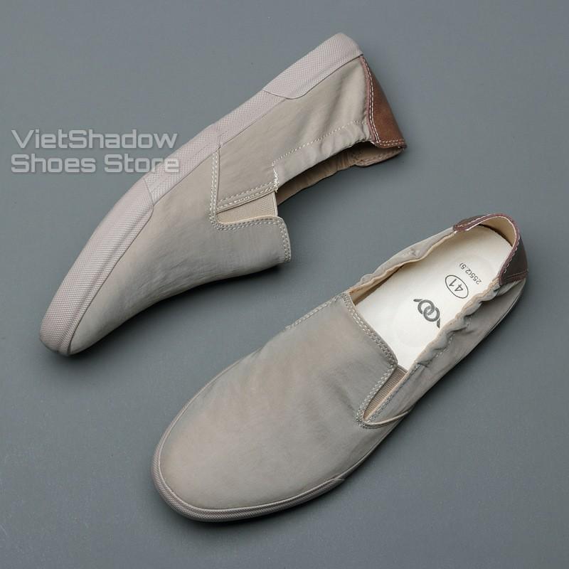 Slip on nam - Giày lười vải nam cao cấp BAODA - Vải polyester 3 màu đen, khaki, xanh nhạt - Mã 20043