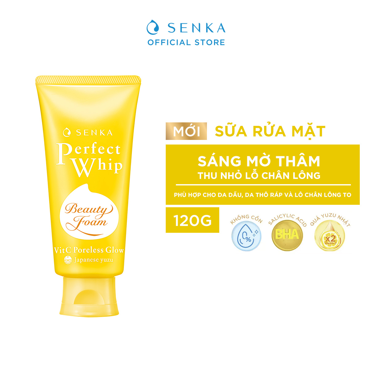 Sữa Rửa Mặt Vit C Dưỡng Sáng Mờ Thâm Senka