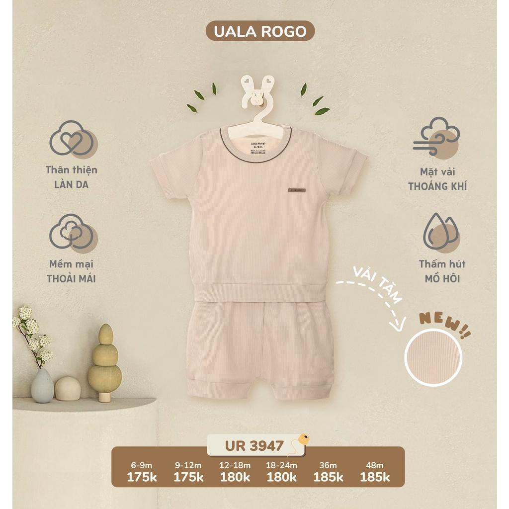 Bộ quần áo bé trai UalaRogo cộc tay 6 tháng đến 4 tuổi cotton tăm cổ tròn