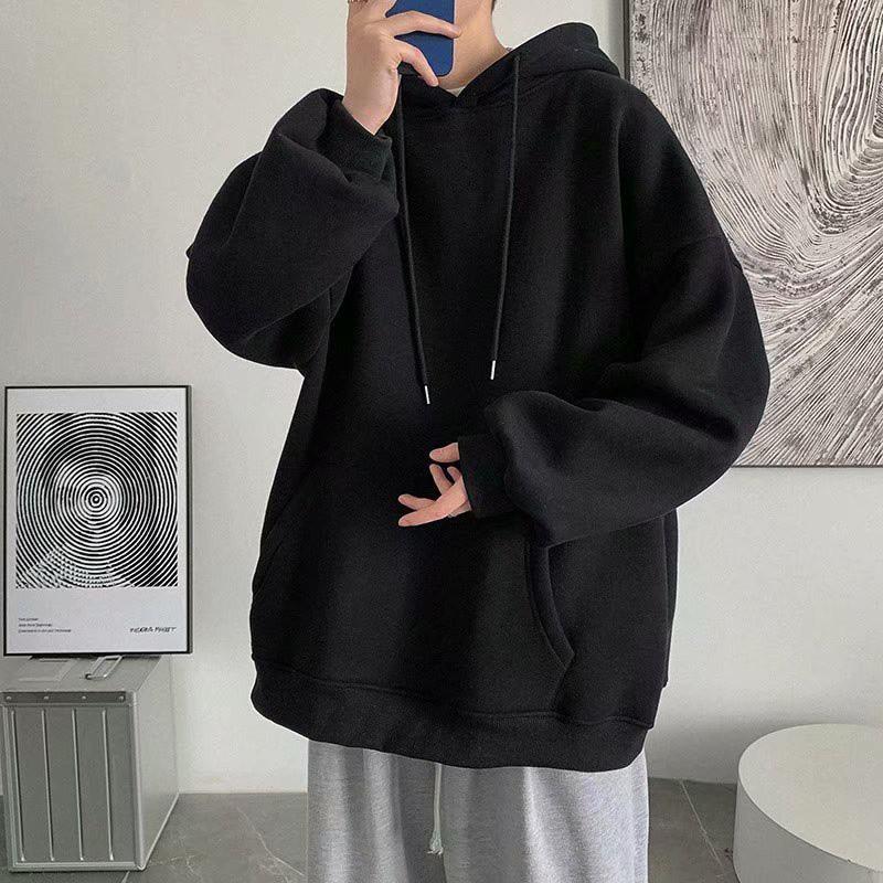 Áo Hoodie Nam Nữ Unisex , Áo nỉ Sweater có Mũ 2 lớp cao cấp chui đầu Form Rộng Chất Liệu Nỉ Bông Trơn Nhiều Màu