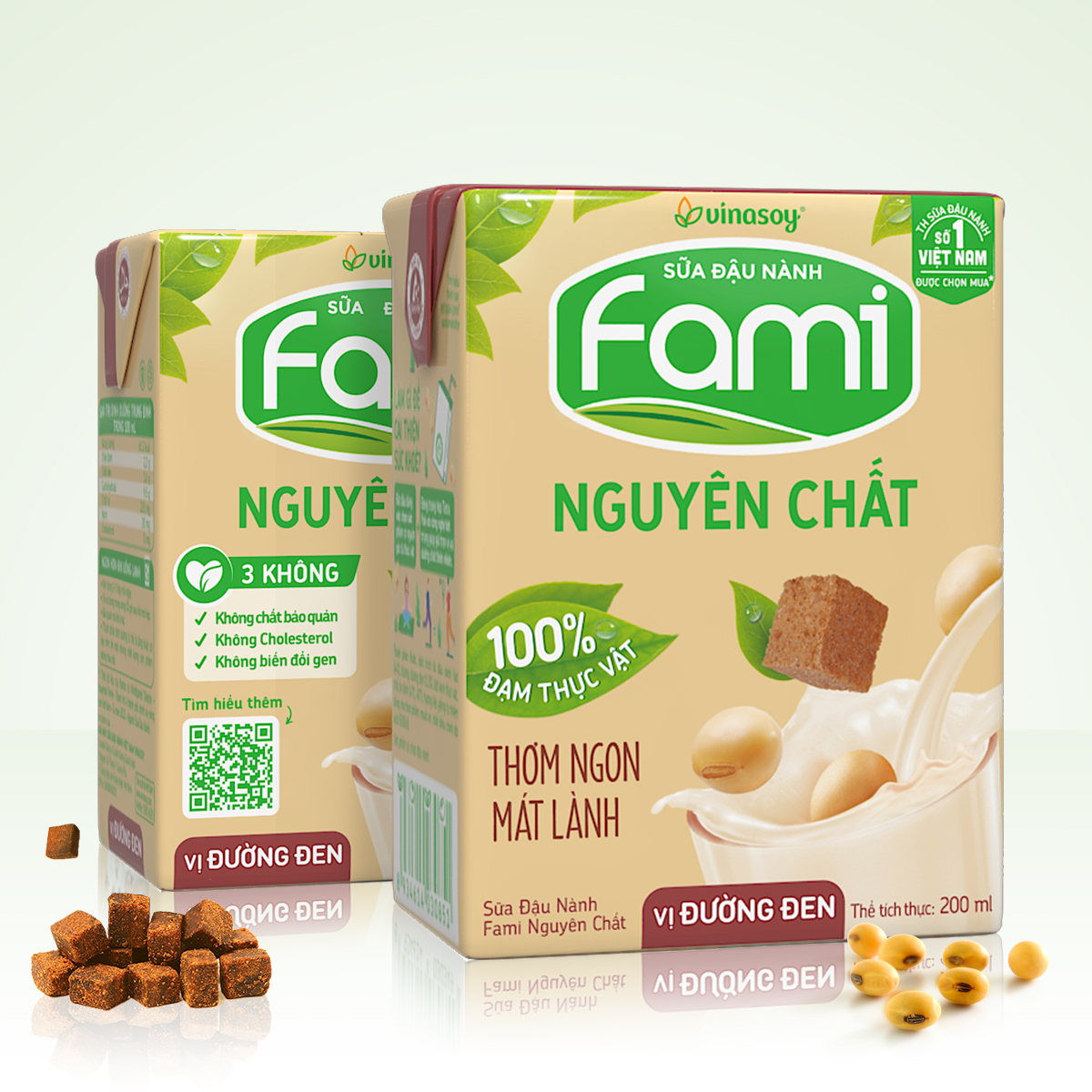 Thùng Sữa Đậu Nành Fami Nguyên Chất Vị Đường Đen