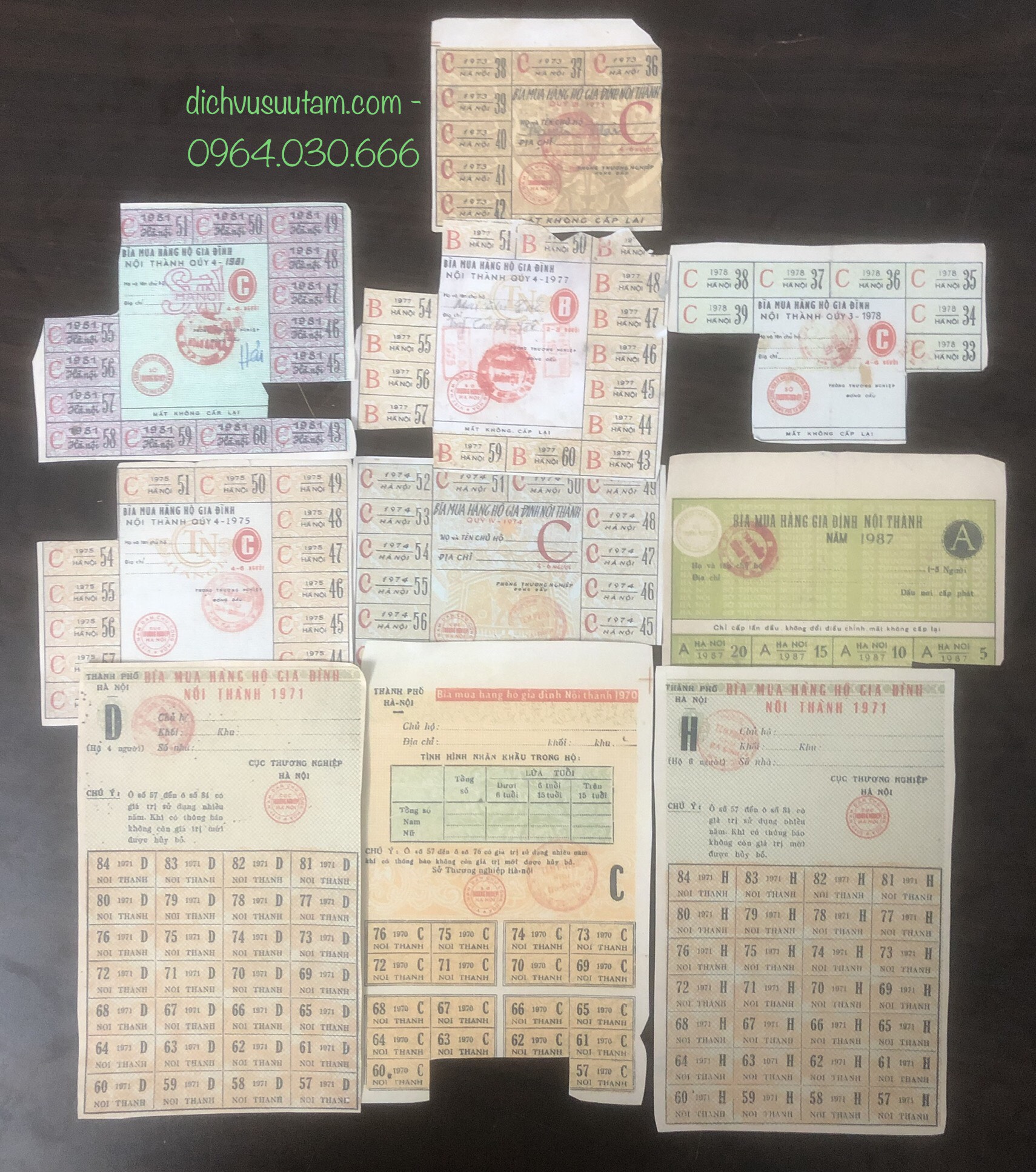 Bìa mua hàng hộ gia đình nội thành 10 mẫu khác nhau COPY lưu niệm,