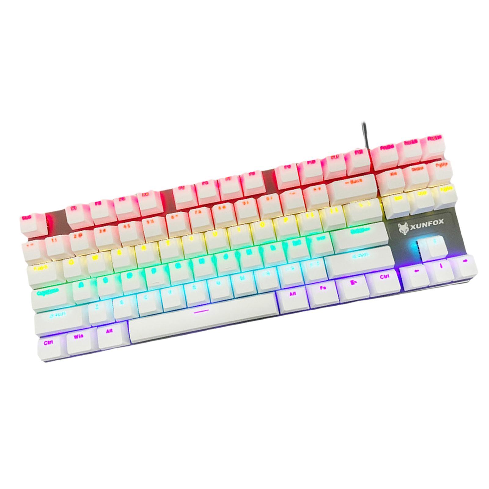 RGB 87 Keys Gaming Mechanical Keyboard USB Wired Space Saving for A