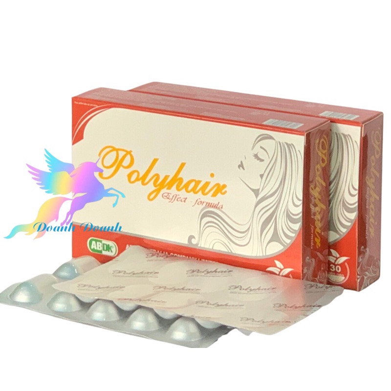 Dưỡng tóc POLYHAIR - Hộp 30 Viên - Dưỡng tóc suôn mượt, kích thích mọc tóc, ngăn ngừa rụng tóc, xơ tóc